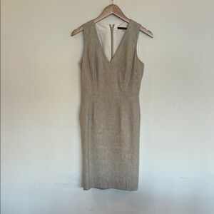 Elegant Beige Sleeveless Dress